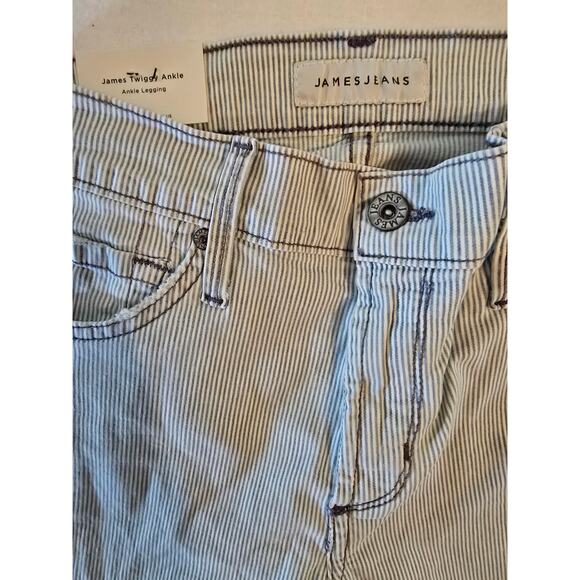 James Jeans Twiggy Ankle Blue White Striped - Size 29 - Picture 2 of 5